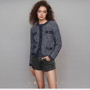 Maje lurex metralic cardigan size 3